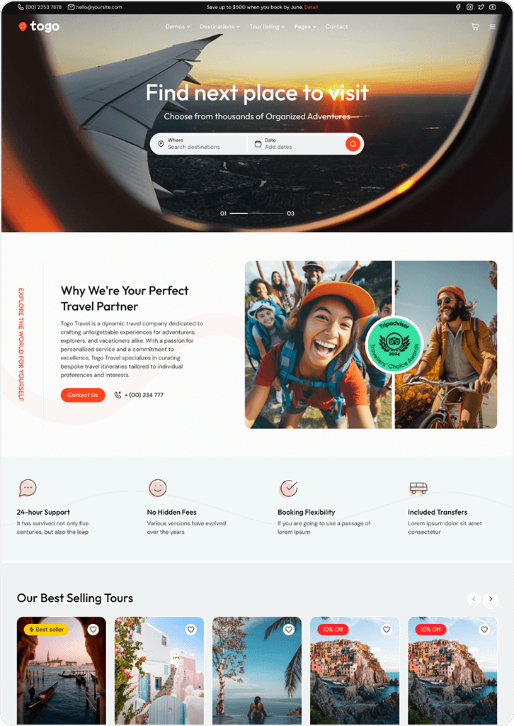 togo tour & travel booking template