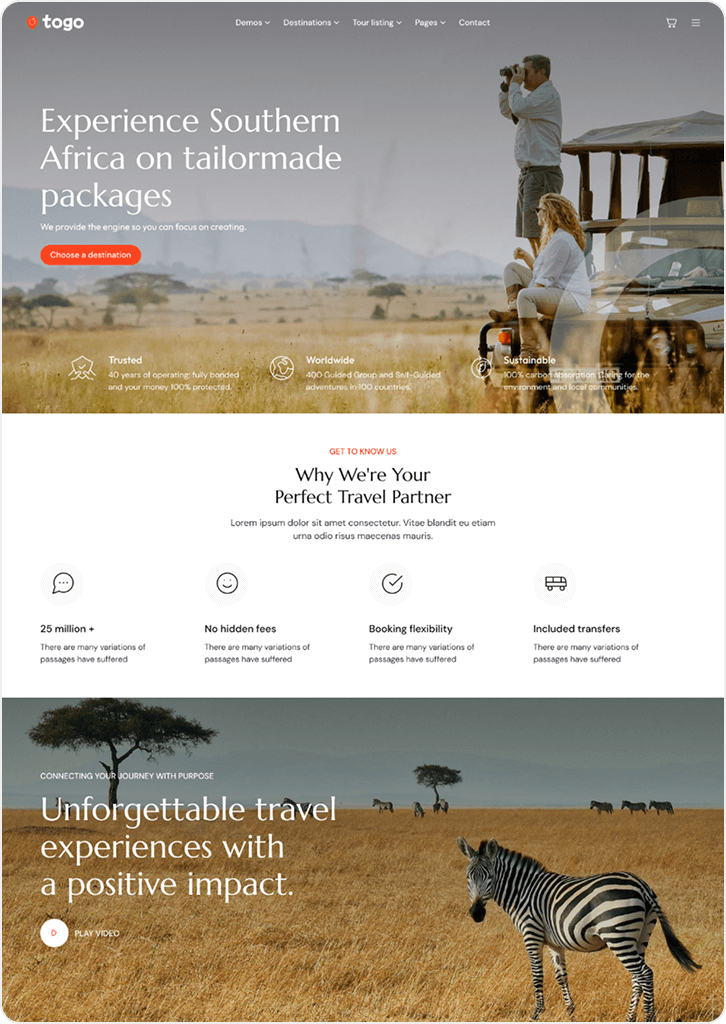 togo tour & travel booking template