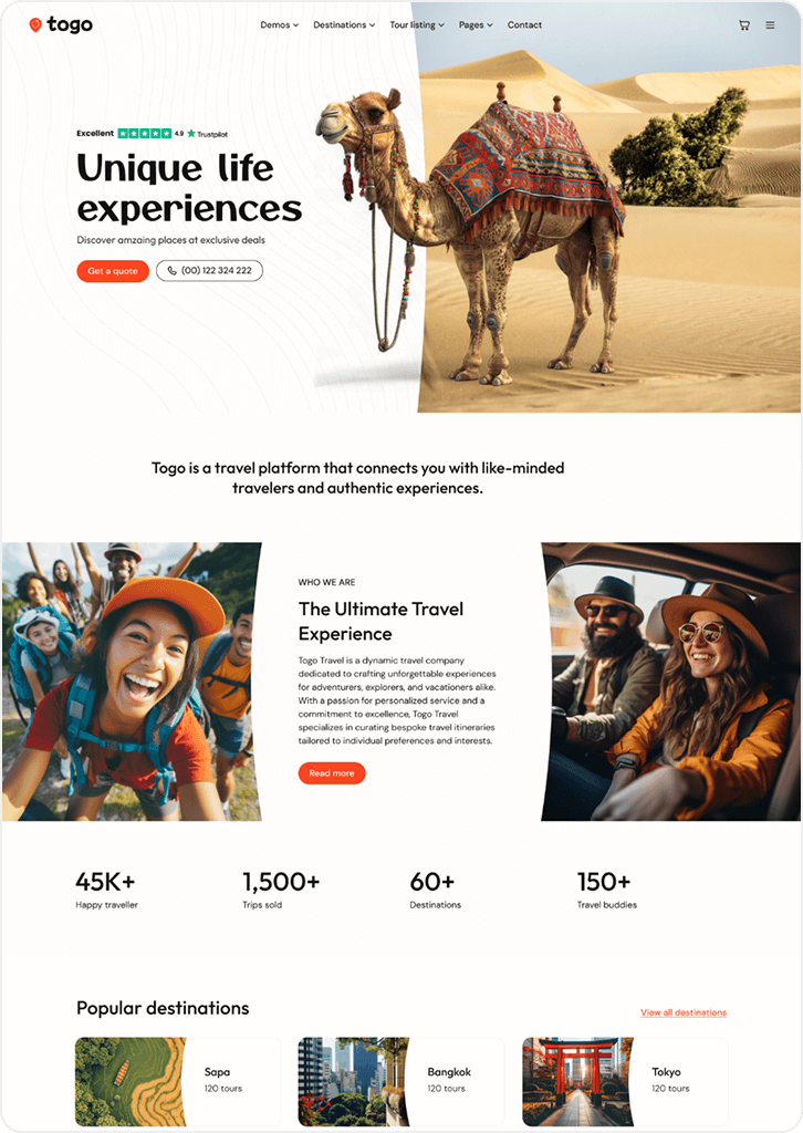 togo tour & travel booking template