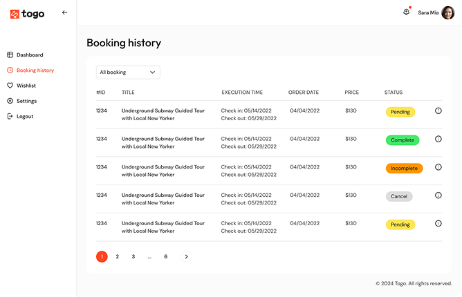 togo tour & travel booking template