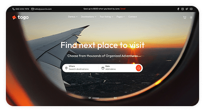togo tour & travel booking template