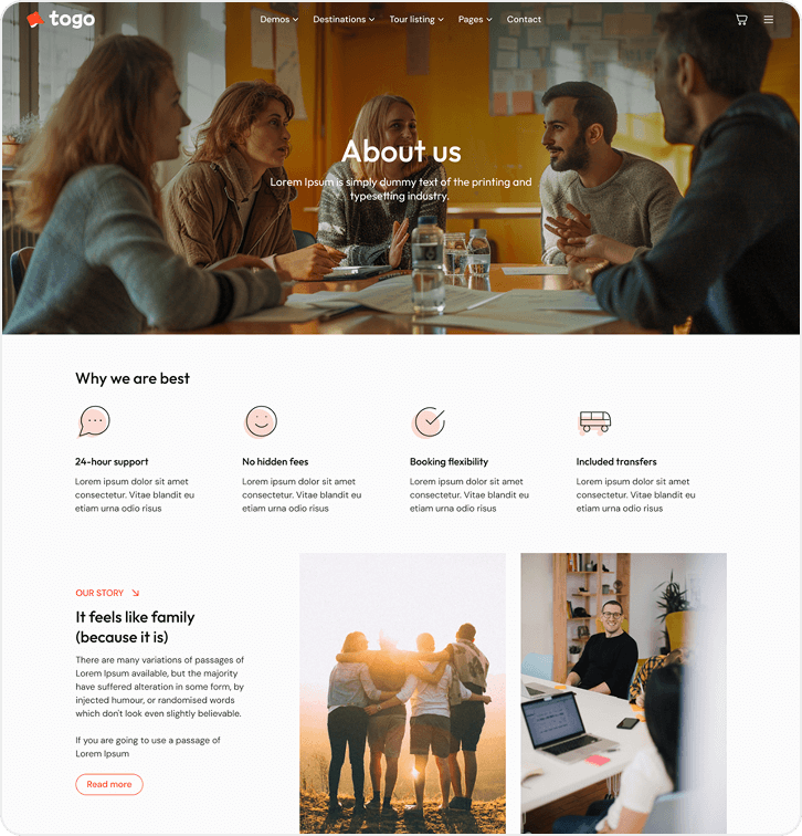 togo tour & travel booking template