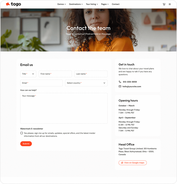 togo tour & travel booking template