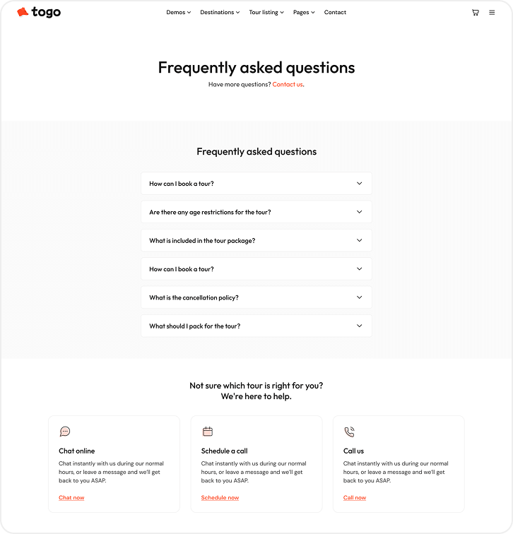 togo tour & travel booking template