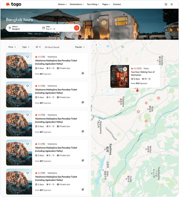 togo tour & travel booking template