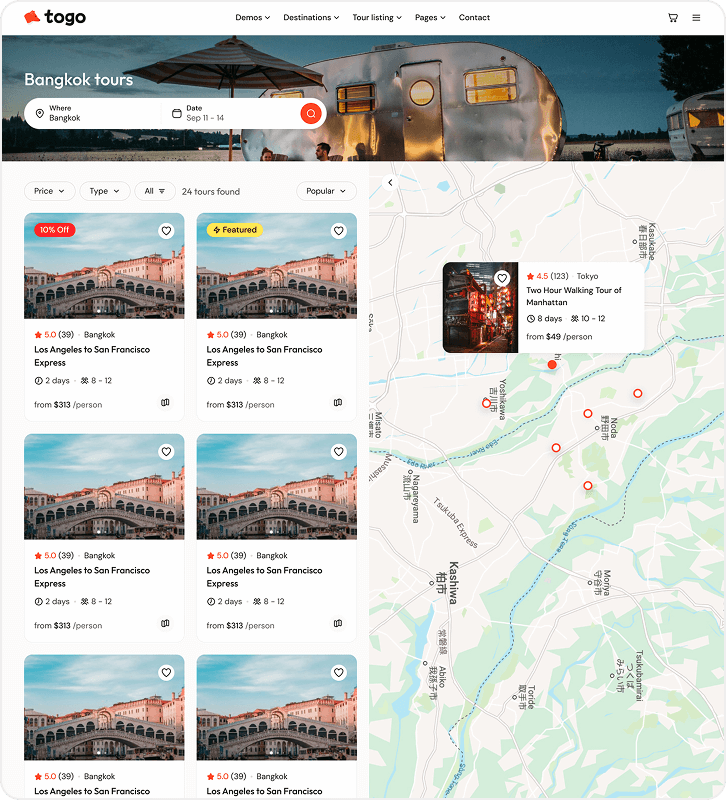 togo tour & travel booking template